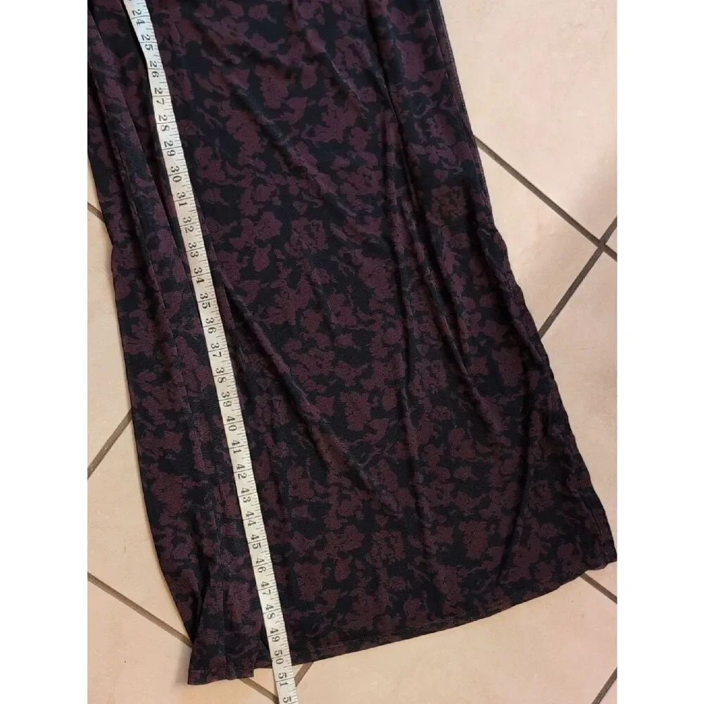 NWT Madewell Chandra Long-Sleeve Polo Midi Dress Deep aubergine Purple Floral L - Picture 10 of 15